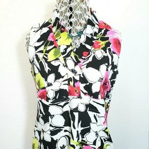 Ronni Nicole Floral Sleeveless Midi Dress